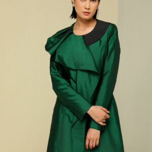 Women Floral Colourblocked Longline Open Front Jacket