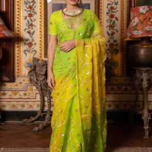 Floral Embroidered Gotta Patti Saree