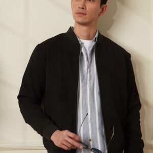 Men Checked Nylon Open Front Jacket