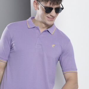 Men Solid Polo Collar T-shirt