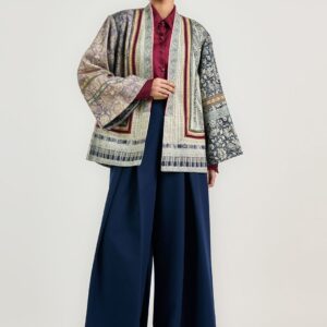 Women Floral Printed Tailored Jacket with Sequinned