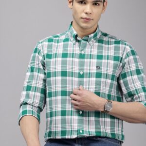 Pure Cotton Manhattan Slim Fit Opaque Checked Casual Shirt