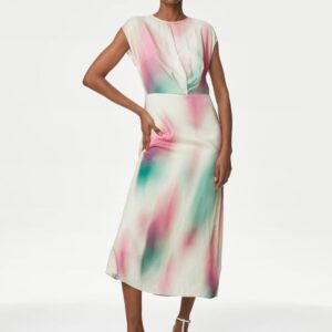 Tie and Dye Sheath Midi Dress