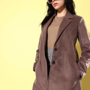 Notched Lapel Collar Trench Coat