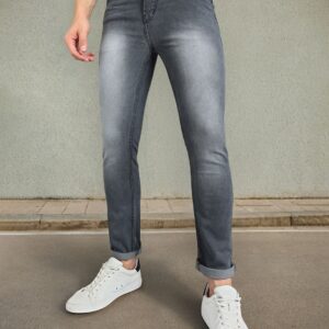 Men Grey Slim Fit Mid-Rise Clean Look Stretchable Jeans