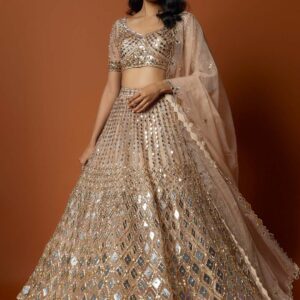 Embellished Mirror Work Ready to Wear Lehenga & Blouse With Dupatta