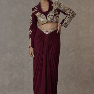 Son Chidiya Women Crop Blazer Tube Top & Skirt Co-Ords