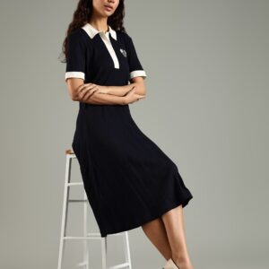 Women Cotton A-Line Midi Dress