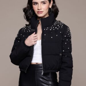 Women Studded Puffer Jacket