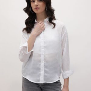 Roadster The Life Co. Semi Sheer Checked Casual Shirt
