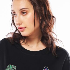 Women Graphic Printed Round Neck Cotton Oversized T-shirt