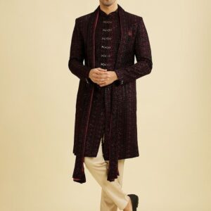Men Embroidered Sherwani With Dupatta