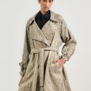 Floral Printed Lapel Collar Longline Tailored Jacket