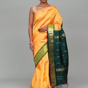 Floral Woven Design Zari Pure Silk Saree From Kumbakonam
