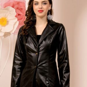 Lapel Collar Leather Jacket