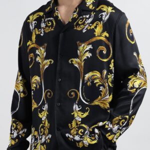 Men Oversized Fit Abstract Printed Spread Collar Casual Shirt