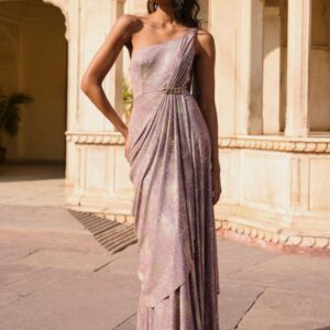 Dash and Dot Women Sari Drape FGown Maxi Dress