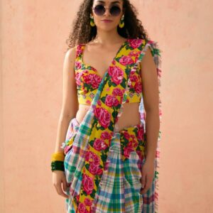 Checked Pure Cotton Saree