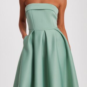 QUIZ Women Strapless Solid Fit & Flare Maxi Dress