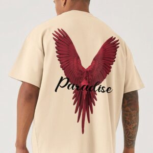 Men Beige Graphic Printed Oversized T-shirt