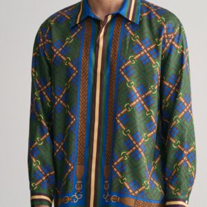 Men Printed Spread Collar Shirt