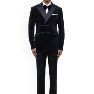 Velvet Peak Lapel Double Breasted Tuxedo Set