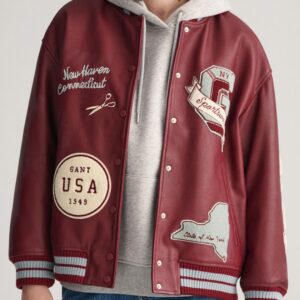 Graphic Printed Stand Collar Bomber Jacket