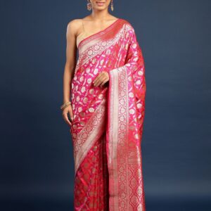 Floral Printed Pure Linen Saree