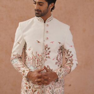 Self Design Single Breasted Bandhgala