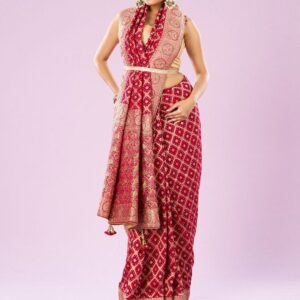 Ethnic Motifs Woven Design Beads and Stones Saree