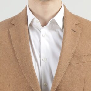 Men Notched Lapel Woolen Twill Flannel Blazer