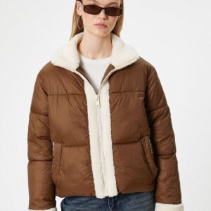 Women Mock Collar Solid Casual Tailored Jacket